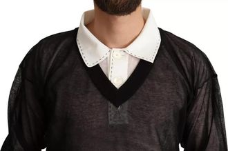 Dolce & Gabbana Black White Shirt One Piece Pullover Mens Sweater (Pre-Owned)