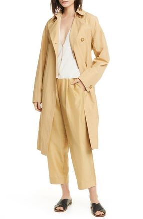 Vince Drapey Tech Trench Coat in Sun Khaki at Nordstrom, Size Small