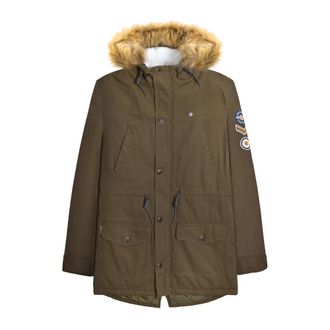 Lambretta Heren Sherpa gevoerde Parka (Kaki Groen)