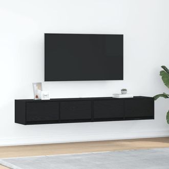 Berkfield Home TV Cabinets 2 pcs Black Oak 80x31x25.5 cm Engineered Wood