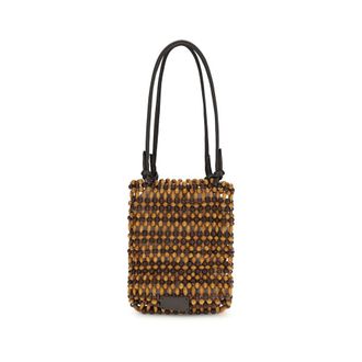Staud Bruine Houten Schoudertas