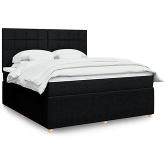 vidaXL Vidaxl - Cama Box Spring Con Colch&oacute;n Tela Negro 180x200 Cm