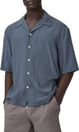 AllSaints Purley Button-Up Camp Shirt in Canis Grey at Nordstrom, Size Xx-Large