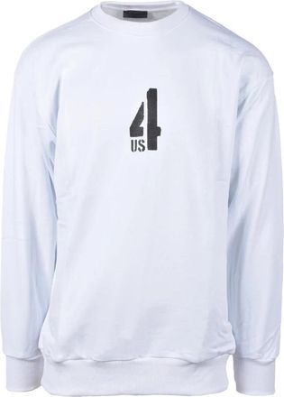 Cesare Paciotti 4US trui - Heren - Sweatshirts - Wit - M - Katoen - Hoodies & sweatvesten
