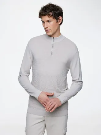 Gentiluomo Turtle zip structuur lichtgrijs