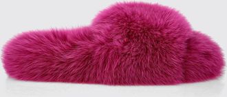 Philipp Plein Ciabatte slide in pelliccia con tacco basso