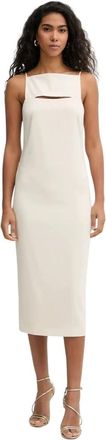 Patrizia Pepe Vestido Midi sin Mangas - Dresses - Mujer - Blanco - XS