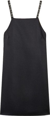 Twin-Set Straight-Cut Mini Dress with Floral Embroidery
