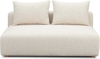 TOV Furniture Hangover Cream Heavy Textured Fabric Modular Loveseat