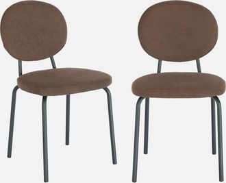 Sweeek Silla Vintage De Metal Y Tela, Set De 2