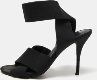 Alexander Wang Black Canvas Ankle Wrap Sandals