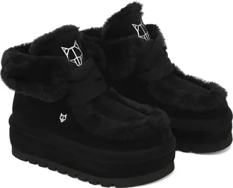 Naked Wolfe Bambi Black Suede/Shearling in Black-Suede/shearling at Nordstrom, Size 7