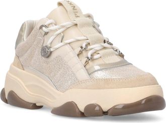 Pinko Womens Sneakers Athena 01 Suede Platinum Upper: Cow Leather Trainers