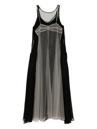 Quetsche Semi-doorzichtige gelaagde jurk - Zwart