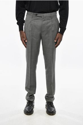 PT01 Houndstooth Motif Virgin Wool PREPPY FIT Pants size 52