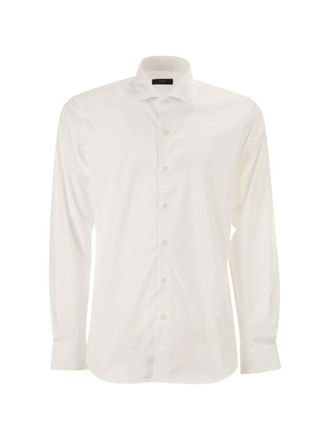 Fay White Long-Sleeve Button-Down Formal Shirt
