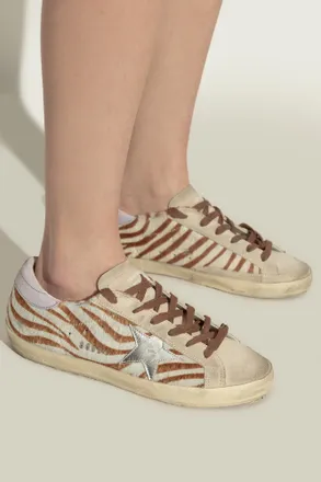 Golden Goose Sports Shoes Super-Star Classic With List, Womens, Beige