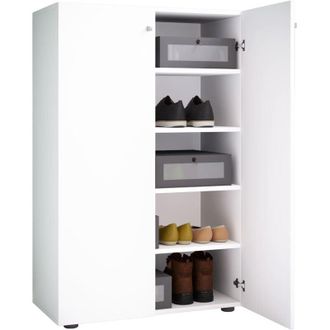 ebuy24 Vcm Gabinete De Zapato De Madera Dimensiones: Al. 110 X An. 70 X T. 39 Cm Gabinete Todo Prop&oacute;sito 5 Compartimentos 2 Puertas De Torneado - Lona (antra