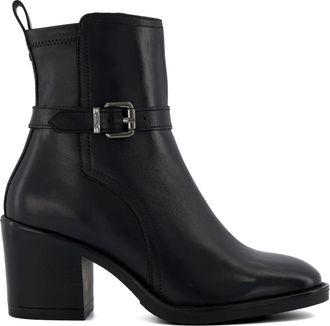 Dune London Ladies Womens PRANCE Buckled Block-Heeled Ankle Boots Size UK 7 Black Block Heel Chelsea Boots