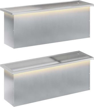 vidaXL Jardinera Para Jard&iacute;n Con Luces Led 2 Uds. Plateado Vidaxl