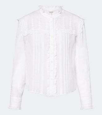 Isabel Marant Camicia Lonzie in voile di cotone con ricamo