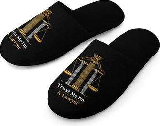 Generic Trust Me Im A Lawyer Mens Flannel Slipper Soft Non Slip House Shoes Comfy Winter Warm Indoor Outdoor Slippers