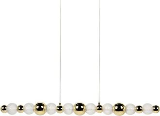 Beliani L&aacute;mpara Colgante Led Pantalla De Vidrio Base De Metal Estilo Glamuroso Dorado Sora