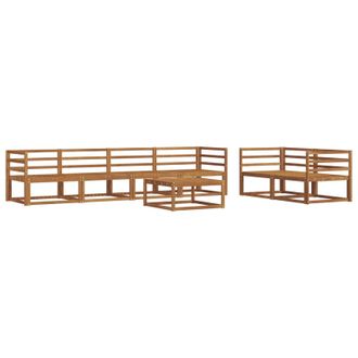 vidaXL Conjunto De Sof&aacute;s De Exterior 7 Pcs Natural Vidaxl