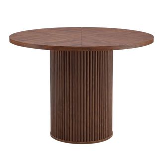 Urban Meuble Mesa de comedor redonda efecto madera de nogal, 100*100cm