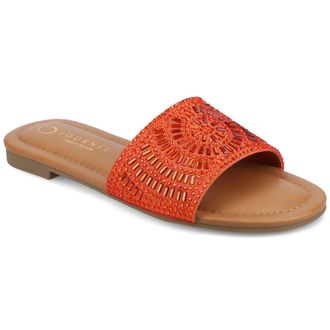 Journee Collection Women & apos;s Maria Beaded Flat Slide