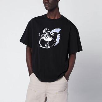 Brain Dead T-shirt nera con stampa logo