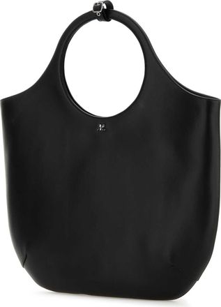 Courr&egrave;ges Womens Black Leather Large Holy Handbag Borse A Mano Bag