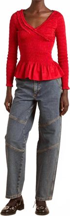Damson Madder Drew Mid-Rise Wash Jeans In Dusty