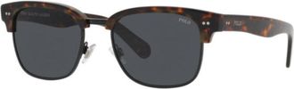 Polo Ralph Lauren Sunglasses Browline Full Rim, Shiny Dark Havana Frame And Grey Lens Ph4202500387