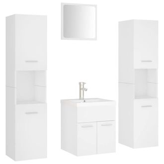 Berkfield Home Bathroom Furniture Set White Engineered Wood