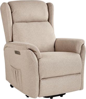 Beliani Beliani - Modern Fabric Recliner Lift Function Electric Armchair Taupe Elegy