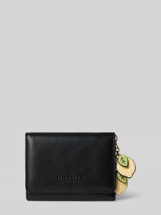 Seidenfelt Manufaktur Portemonnaie in Leder-Optik Modell Ilmi in Black, Gr&ouml;&szlig;e 1