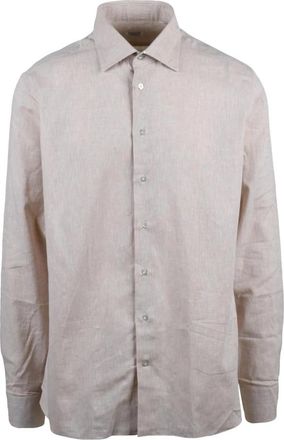 Borriello Borriello Shirt - Heren - Casual Overhemden - Beige - L - Katoen - Overhemden