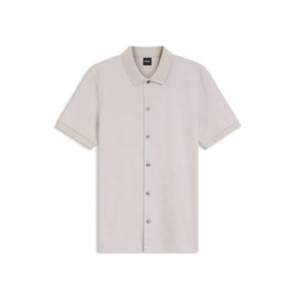 BOSS Regular-fit shirt in bubble-structure cotton