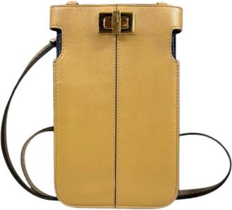 Fendi Pre-owned Cross Body Bags, female, Beige, Size: ONE SIZE Pre-owned Vintage Leather Shoulder Bag