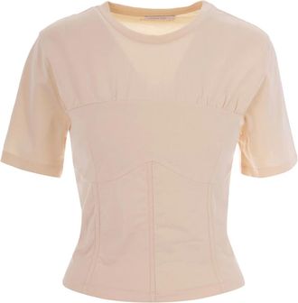 Patrizia Pepe Patrizia Pepe, T-Shirts, female, Beige, Size: M Bustier T-shirt
