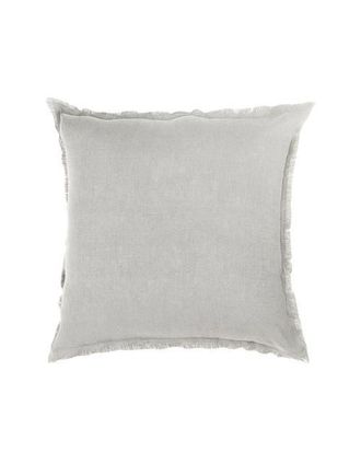 Anaya with Love Fringe Soft Linen Pillow with Down Insert in Grey at Nordstrom, Size 20X20