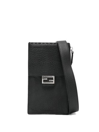 Fendi small logo-plaque crossbody bag - Black
