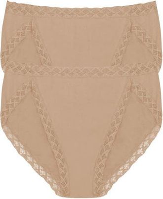 Natori Bliss Cotton French Cut Brief 2-Pack in Buff at Nordstrom, Size Xx-Large