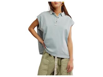 Free People Keep On Polo Womens Clothing Polar Fog : XL (Womens 14), Cotton