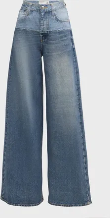 Rag & Bone rb Miramar Sofie Cotton-Terry Wide-Leg Jeans