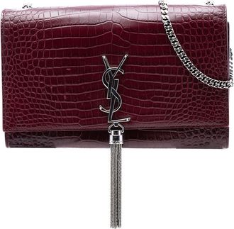Saint Laurent Pre-owned Saint Laurent Medium Croc Embossed Leather Monogram Kate Tassel Crossbody AS9PXMO3KLSIUYY6