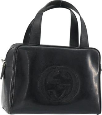 Gucci Pre-owned Handbags, female, Black, Size: ONE SIZE Pre-owned Coated Canvas Handbag