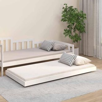 vidaXL Estructura De Cama Sin Colch&oacute;n Madera Maciza Blanca 90x190 Cm Vidaxl