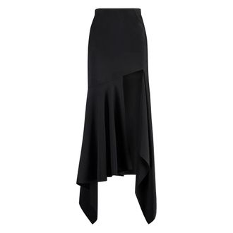 MUGLER Maxi Skirts, female, Black, Size: XS Asymmetric Cutout Midi Skirt